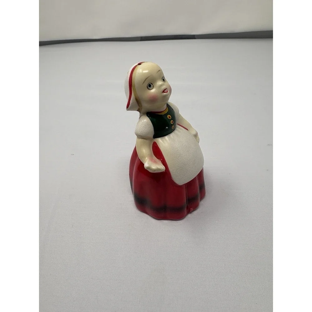 Vintage 1950's Japan Ceramic Dutch Girl Salt Shaker Novelty Traditional Dress